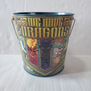 How to Train Your Dragon 85oz Metal Popcorn Bucket Tin Toothless Snapco Teal